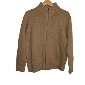 L.L.Bean Full Zip Wool Sweater Size L Mens